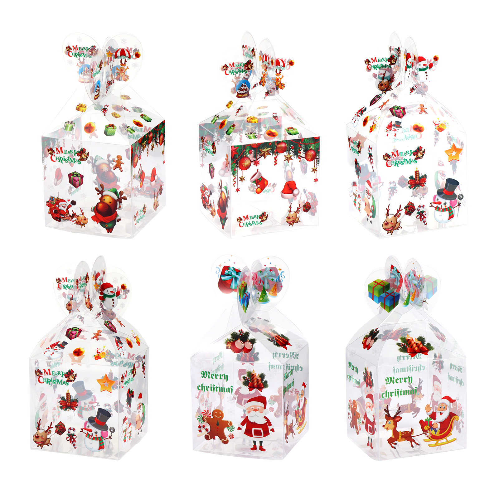 8pcs Christmas Candy Packing Box Colorful Gift Storage Container