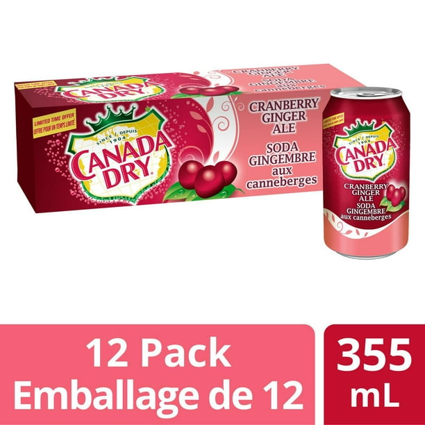Soda au gingembre et canneberge de Canada Dry 12 x 355 ml
