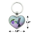thumbnail image 2 of Hummingbird Crowned Woodnymph Purple Violet Heart Love Metal Keychain Key Chain Ring, 2 of 5