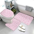 thumbnail image 3 of Bathroom Rugs Sets 3 Piece - Cute pink anchor Absorbent Non Slip Bath Mats, U-Shape Toilet Lid Cover, Contour Mat, Soft Washable Shower Mats Bath Rug Mat for Bathroom Tub Toilet, 3 of 7