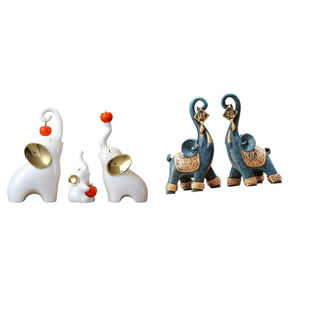 Esculturas de elefantes,Estatuas de elefantes,decoración del hogar,artesanías de cerámica,Figura de elefante,Figuras de elefantes,estatuas,adornos de animales,Escultura coleccionable para