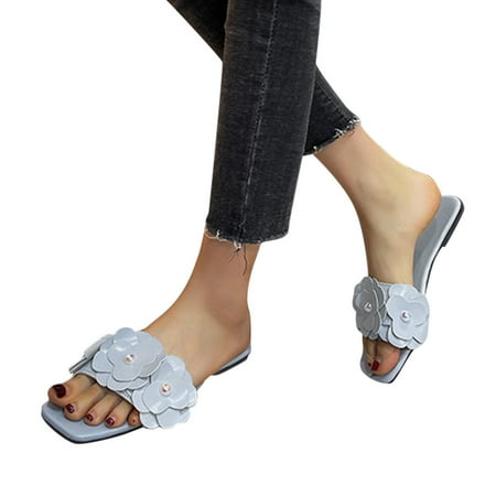 

Cathalem Comfort Slippers for Women Beach Slippers Summer Flower And Spring Pearl And Women Shoes Slippers Sandals Women s Shoes Blue 7.5
