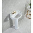 thumbnail image 2 of Kingston Brass VPB2034 Stuart 20" Ceramic Pedestal Sink (4-Inch, 3 Hole), Glossy White, 2 of 7