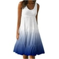 thumbnail image 2 of FAFWYP Women's Summer Casual Sleeveless Tiered Dress Round Neck Mini Sundress Gradient Color Loose Short Flowy Beach Boho Dress, 2 of 5