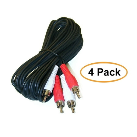 - C&E 12 Feet Gold Plated 2 RCA Stereo Audio Patch Cord (Red & White), 4 Pack