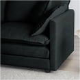 thumbnail image 2 of Black Chenille Ottoman Footrest for Sofa, Modular Accent Stool with Breathable Fabric and Solid Wood Frame, Comfy Seat for Living Room, 2 of 4