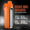 thumbnail image 3 of Squatz 18 Oz Neptune Series Steel Water Bottle, Double Wall Vacuum Insulated Flask W/ Handle Strap, 3 of 7