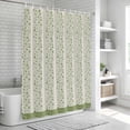 thumbnail image 5 of Green Floral Shower Curtain Set - Extra Long 72" x 96" Washable Bathtub Curtain with 12 Hooks, Spring Flowers Waterproof Fabric Stall Shower Curtains for Bathroom/Bathtub Décor, 5 of 6