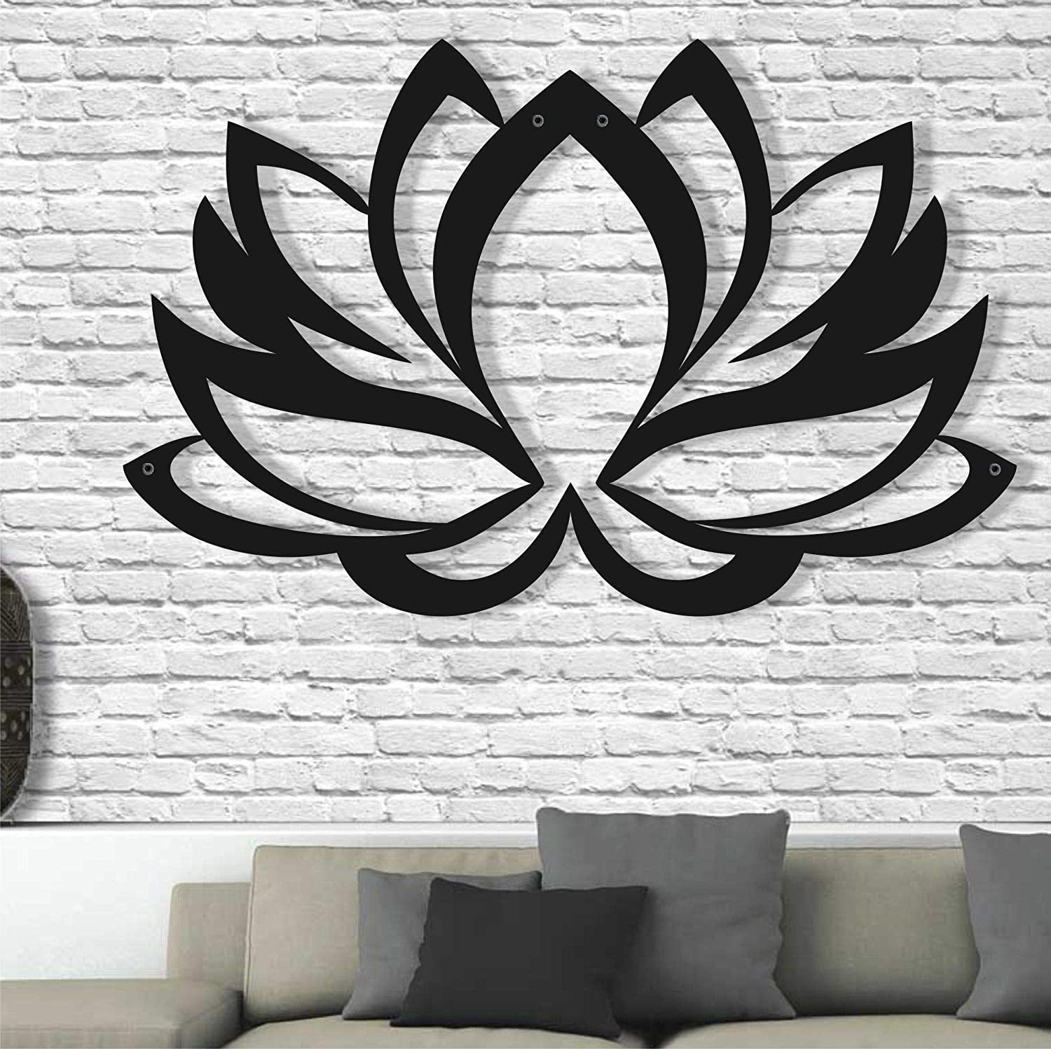 世界の LaModaHome - Lotus Mandala Copper Metal Wall Art,Wall Decor, Living