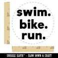 thumbnail image 2 of Swim Bike Run Words Triathlon Self-Inking Rubber Stamp Ink Stamper - Green Ink - Small 3/4 Inch, 2 of 7