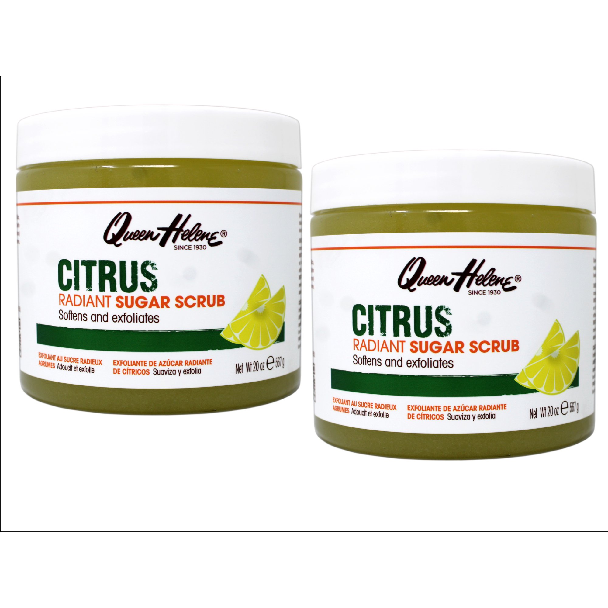 2 Pack - Queen Helene Citrus Radiant Sugar Scrub, Softens and Exfoliates, 20 Ounce