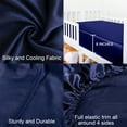 thumbnail image 2 of Ntbay Silk Satin Fitted Crib Sheet, Super Soft and Breathable Solid Color Toddler Sheet, 28" x 52", Navy Blue, 2 of 5