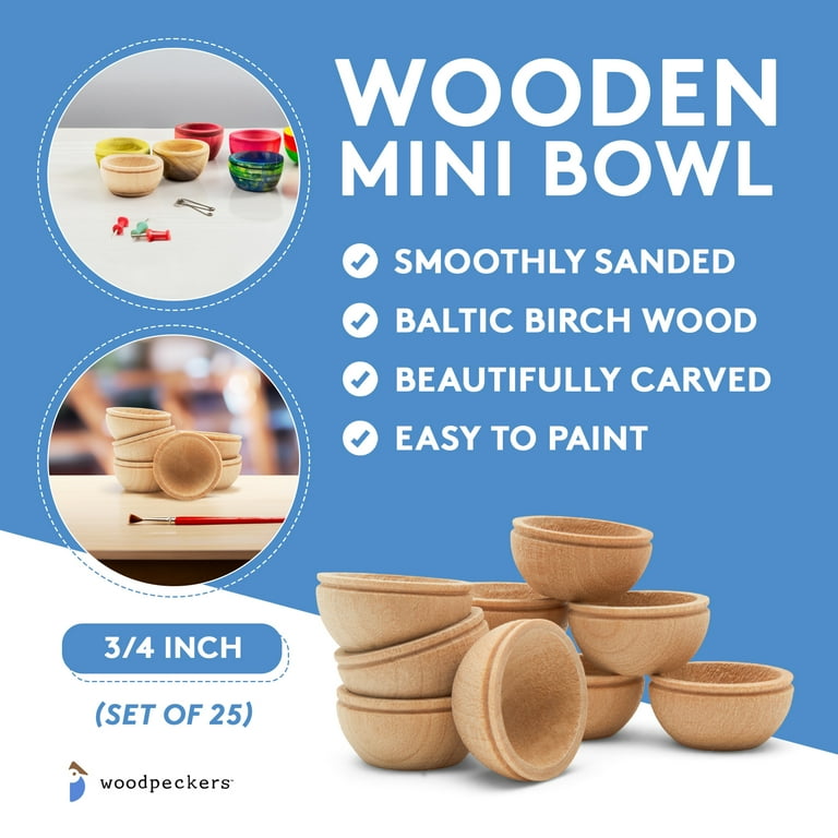 Unfinished Wood Mini Bowl 3 4 inch Perfect for Scale Models
