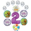 Scooby Doo 2nd Birthday Party Supplies Balloon Bouquet Decorations - Purple Number 2