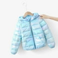 thumbnail image 2 of Mercatoo Winter Shiny Hooded Puffer Jacket for Kids Toddler Girls Long Sleeve Zip Up Down Outwear Lightweight Warm 5t Winter Cost, 2 of 4