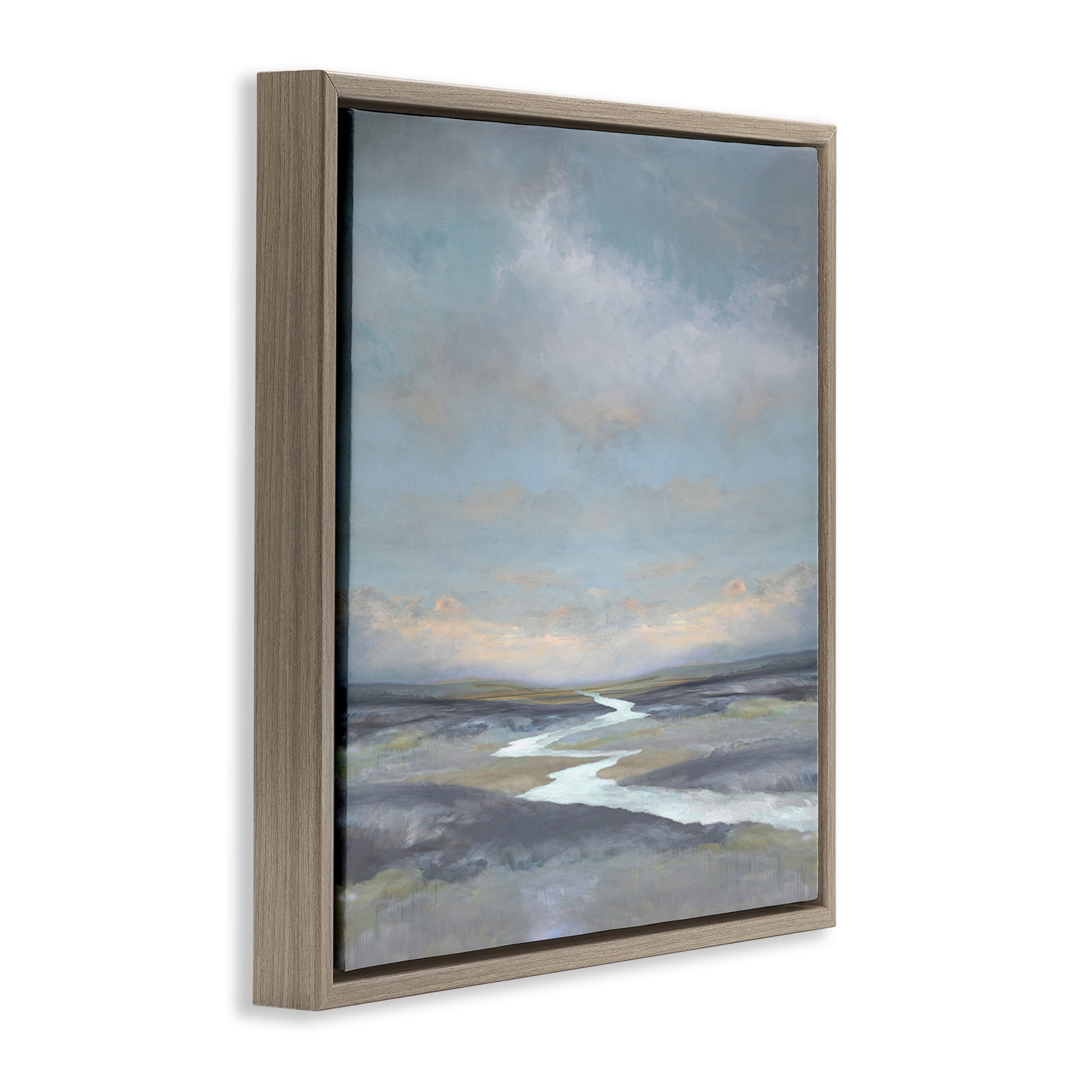 Stupell Industries Riverbend Misty Atmosphere Brown Framed Floater Canvas Wall Art, design by Christy McKee