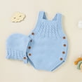 thumbnail image 5 of Generic Boys Knitted Tops for Baby Baby Knit Romper Cotton Sleeveless Boy Girl Sweater Clothes Baby Bodysuit with Cute Hat Cap Set, 5 of 8