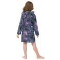 thumbnail image 4 of FORMRS Niños Bathrobe Unisex Hooded Robe Soft Plush Pajamas Sleepwear, Size 2-3T, Purple Sky Pattern, 4 of 7