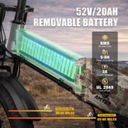 AMYET ARES AWD Electric Bike for Adults, Dual Motor 2000W Ebike, 52V 20Ah Battery, 24 x 4.0 Fat Tire, Folding Electric Mountain Bike, 34MPH, UL2849
