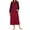 Wine Red, variant on Cotton Nightgown for Women Long Sleeve Hooded Gowns Sleepwear Full Length Nightwear with Pockets