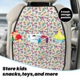 thumbnail image 5 of Pofeuu Cute Flower Print 2 Pack PU Leather Kick Mat Back Seat Protector, Universal Car Seat Back Organizer, Waterproof Backseat Protector For Most Car, 5 of 8