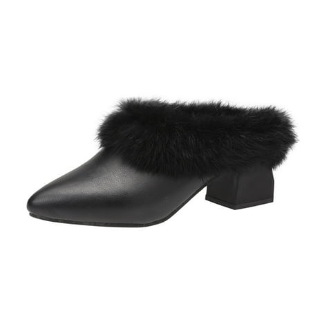 

jsaierl Women Winter Solid Plush Slippers Shoes Comfy Sandals Casual Comfortable Shoes