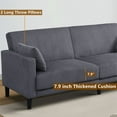 thumbnail image 4 of Aukfa 81" Oversized Futon Convertible Sofa Bed for Living Room, 2 Pillow, Corduroy Couch, Dark Gray, 4 of 9