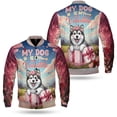 thumbnail image 3 of My Dog Is My Valentine Cute Alaskan Malamute in Gift Box All Over Print 3D Baseball Jacket Alaska Mal Dog Lovers Gifts Bomber Jacket Softball - 3006, 3 of 6