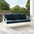 thumbnail image 2 of Afuera Living Steel White and Navy Sofa Rectangular Weather-Resistant 79" Unassembled, 2 of 11