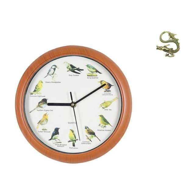 Reloj de pared,Reloj de pared con pájaro cantor,relojes de pared con pájaros,Relojes de pájaros con sonido,relojes decorativos que cantan,Escultura china,Figuras chinas en miniatura de