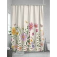 thumbnail image 5 of Shower Curtain Wild Flowers Bathroom Curtains with Hooks, Waterproof Fabric Farmhouse Butterfly Leaves Linen Bath Shower Curtains Set for Bathroom Bathtubs Decor 72x72 Inch, 5 of 8