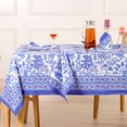 thumbnail image 4 of Hand Block Printed Table Cover - Exquisite Design, Premium Cotton Fabric, Perfect for Dining and Decor, Dining Table Linen Color Midnight Blue 12 Seater 72 x 135 Inches Rectangle, 4 of 7