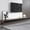 Dark Wood & Black, variant on POVISON Modern Soild Wood TV Stand, Minimalist Lowline Media Console with 4 Drawers, Walnut Veneer & White, 94.48" Fully-Assembled