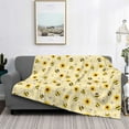 thumbnail image 2 of Yiaed Sunflowers Bee Print Blanket Throw Blanket Soft Cozy Flannel Blanket for Home Bed Sofa Couch Chair-40"x30", 2 of 6