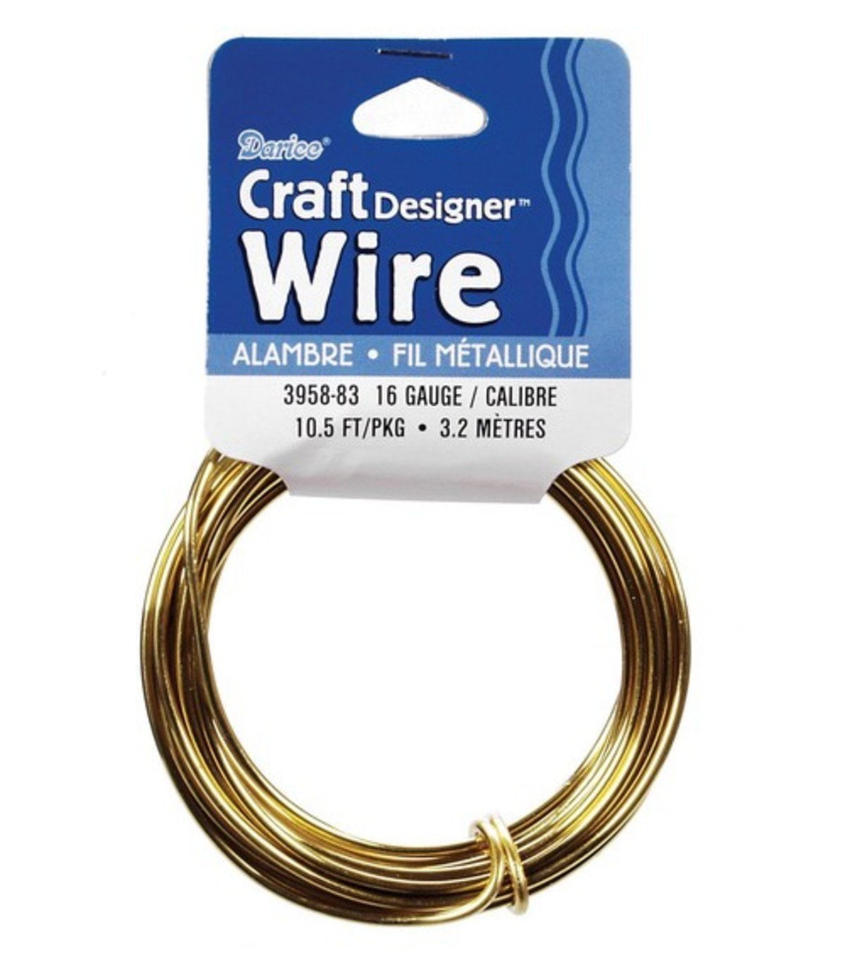Craft Wire 16 Gauge Gold 7 feet, Gold 16 gauge craft wire. 7 feet