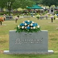 thumbnail image 5 of Sympathy Silks Artificial Cemetery Flowers White Rose and Blue Alstroemeria Saddle for Headstone, 5 of 6