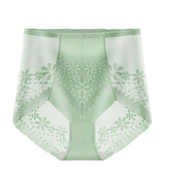 Ashirexll High Waisted Underwear for Women, Ladies Underwear Panties, Floral Lace Mid Waist Tummy Control Hip Lifting Breathable Panties