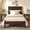 Warm Brown, variant on Furnibear Twin Bed Frame Wood Platform Bed with Plank Headboard Solid Wood Legs and 12 Slats for Bedroom and Guest Room, Warm Brown