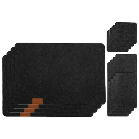 

12 Pcs/Set Table Placemats Drink Coasters Cutlery Pouch Holder Protective Pad