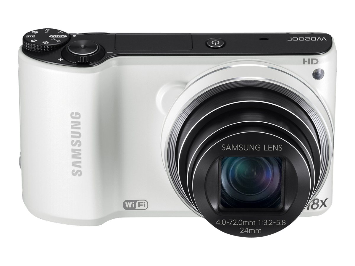 Samsung SMART Camera WB200F - Digital camera - compact - 14.2 MP - 720p - 18x optical zoom - Wi-Fi - white - image 5 of 10