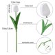 thumbnail image 2 of Xiao Hua Ramo de 8 tulipanes artificiales blancos con tacto real de PU, ideal para decoración del hogar, la oficina, fiestas y bodas., 2 of 5