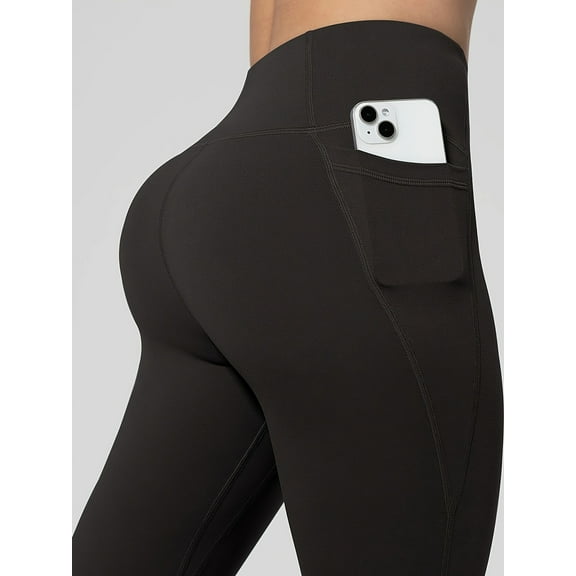 High Waist Tummy Control Butt Lift Yoga Pants with Pockets Training Fitness Leggings Stretch Pants Women Solid Color Double Pocket Leggings Butt Lift Tummy Control Stretch Leggings Street Fashion