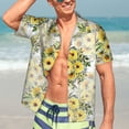thumbnail image 5 of KLL Men's Hawaiian Shirt Short Sleeve Button Down Beach Shirts-Daisies And Wildflowers, 5 of 5