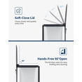 thumbnail image 3 of 3.4/4/4.8 Gallon Trash Can,Rectangular Stainless Steel Waste Bin with Quiet Foot Pedal, Soft-Close Lid & Removable Bucket, Trash Bin Garbage Can for Office, Small Kitchen, Home, 3 of 8