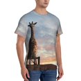 thumbnail image 2 of Qekee Elephant Giraffe Classic Fit T-Shirt Men's Shirt Men's Tight Short Sleeves for Exercise, Running, Mountaineering - Elephant Giraffe, 2 of 9