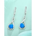 thumbnail image 5 of VESITIM Infinity Dangle Leverback Earrings 925 Sterling Silver Heart Earrings Created blue Opal Jewelry for Women, 5 of 7