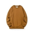 thumbnail image 2 of Knosfe Kids Casual Soft Basic Crewneck Sweatshirt for Boys Girls Cotton Long Sleeve Pullover Sport Tops Shirts Light Brown 130, 2 of 7