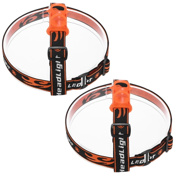 Uxcell 2-Pack Flashlight Headband Holder, High Elastic Silicone Headlamp Stand Front Headlight for Flashlight Camping Riding [Orange,23.4"/ 59.5 cm]