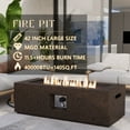 thumbnail image 4 of VENTOPYR Outdoor Propane Fire Pit Coffee Table, 42-inch x 13-inch Magnesium Oxide Rectangle Base Patio Heater w 50,000 BTU Stainless Steel Burner, Free Lava Rocks and Rain Cover, Brown, 4 of 8
