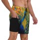 thumbnail image 2 of Balery Peacocks Bañador para hombre, shorts de playa de secado rápido con entrepierna y forro de compresión-Medium, 2 of 6